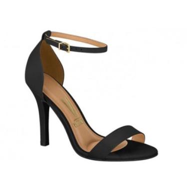 Imagem de Sandália Feminina Salto Fino Calcanhar Fechado Pelica Vizzano, Preto, 