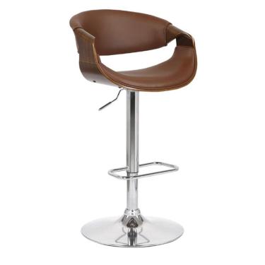 Imagem de Banqueta Nicole Base Disco - Pu Marrom