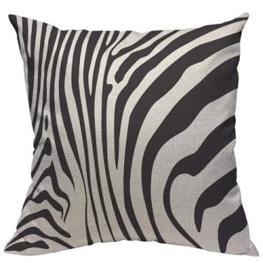 Imagem de TKS MITLAN Capas de almofada decorativas zebra, listras pretas e brancas, almofadas decorativas, decoração de casa de fazenda, capa de almofada para casa