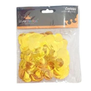 Imagem de Confete Redondo Dourado Metalizado para Bubble e Balão - 40g - Silverf