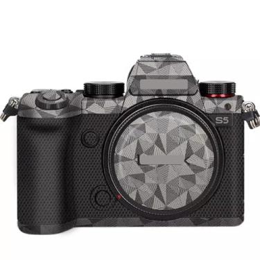 Imagem de Adesivo de capa de câmera antiarranhões para Panasonic Lumix S5 S 5 protetor de película de vinil para decoração protetora (titânio triangular)