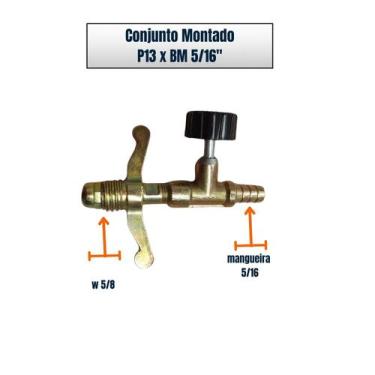 Imagem de Regulador Registro De Gás Alta Pressão Rosca Grossa 5x16 - Flametop
