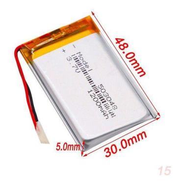 Imagem de Bateria  3,7v 1200mah 5mm X 30mm X 48mm Mp3 Mp4  2 fios - KMIG