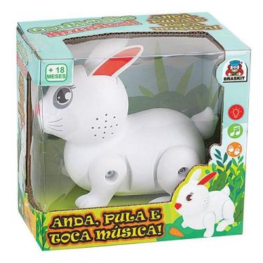 Imagem de Coelhinho Musical Anda Pula e Toca Musica Brinquedo Braskit