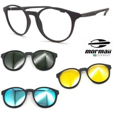 Imagem de Armação Grau Redondo Mormaii 6071 Swap2 Preto +3 Clipons GAN, Preto