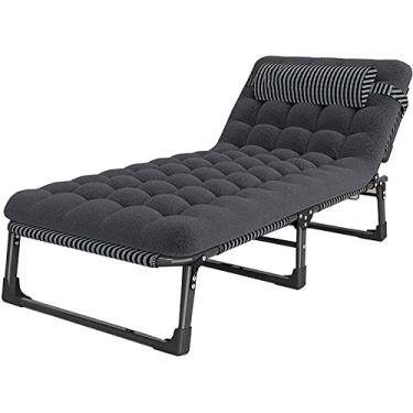 Imagem de Poltrona reclinável dobrável, espreguiçadeira, escritório, gravidade zero, cadeira dobrável para sala de estar ao ar livre, cadeiras de pátio, cadeira de praia