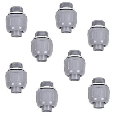 Imagem de Conector reto de 1,27 cm (1/2"), conector de conduíte elétrico não metálico flexível tipo B, conector de conduíte de PVC certificado pela UL, pacote com 8