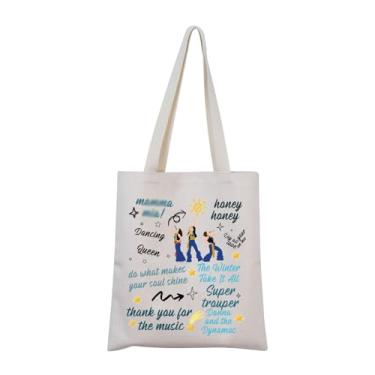 Imagem de MNIGIU Mamma The Musical Inspired Gift Mia Fans Gift Donna and The Dynamos Fans Gift Dancing Queen Tote Bag, Bolsa Mia, 14 x 12.59 x 0.4 inches