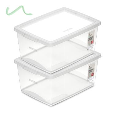 Imagem de Kit 2 Caixa Organizadora 7,5l Ordene Design Moderno Cristal