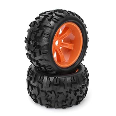 Imagem de Mbeysaq 2Pcs Wheels Hubs Tyre Rubber Tires Accessory Fit for ZD Racing 8477 1/8 Scale RC Car