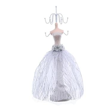 Imagem de Porta-joias, brinco, colar, colar, gancho, anéis, vestidos para convidados de casamento, manequim, mesa, joias, colar, organizador, corpo de resina, decorações brancas Miss (branco 38 x 9 cm)