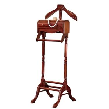 Imagem de Cabide De Roupas De Madeira Vintage Americano Para Vestiário De Corredor, Cabideiro De Terno Independente E Cabideiro De Roupas Com Bandeja E Cabideiro Para Calças