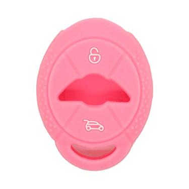 Imagem de SEGADEN Capa protetora de silicone com suporte de capa compatível com BMW Mini Cooper 3 botões controle remoto chaveiro CV4904 rosa