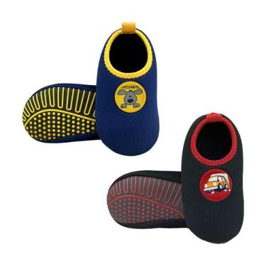 Imagem de Kit Sapatilha Infantil Antiderrapante Etiquetas Trocáveis Magicc Kids 