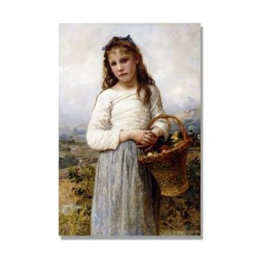 Imagem de NHLDZYH William Adolphe Bouguereau Impressões artísticas - Pintura de retrato - (meninas 9) - Pôster temático de mitologia grega - Pôster de decoração de parede vintage. Tela de 70 x 105 cm - 27,6 x