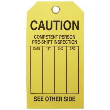 Imagem de Brady 86684 14 cm de altura, 7,6 cm de largura, cartolina B-853, etiqueta de andaime preta na cor amarela (pacote com 100)