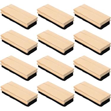 Imagem de Borrachas estilo campus de feltro, espanadores limpos borrachas de feltro para crianças Borrachas de giz de madeira para limpadores de lousa Espanadores para marcadores Quadros brancos e pretos Pintura Escola de alunos professores (12)