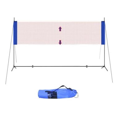 Imagem de Conjunto de rede de tênis de voleibol Badminton ajustável de altura portátil com suporte e bolsa de transporte de 3 m para crianças adultos e esportes ao ar livre, Height 2.21m/87in