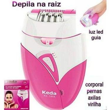Imagem de depilador portátil elétrico perna virilha braço Bivolt Luz recarregáve