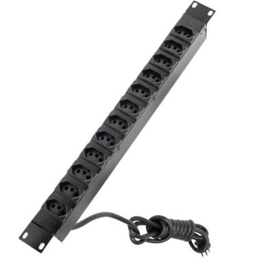 Imagem de Régua de Tomadas 12 Saídas Padrão Novo NBR 20A - CALHA0028 - Pier Tele