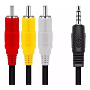 Imagem de Cabo P3 Para Rca Para Tv Receptor Av In Passa Áudio E Vídeo - Pasmeyt
