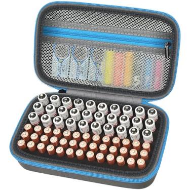 Imagem de ALKOO Caixa Organizadora De Armazenamento Baterias Para Mais 69 Pilhas Aa Aaa C 9V 3V Lítio - Sem Testador Incluído (Azul)