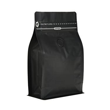 Imagem de EverPack Pacote Com 50 Sachês De Café Preto Válvula Desgaseificadora, Embalagens Resseláveis Alta Barreira, Liberação Ar, Fundo Plano E Zíper Aba Puxar, Cor Fosca (50, 8 Oz/0,5 Lb/250 G)