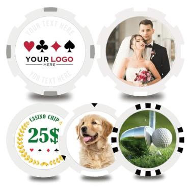 Imagem de pensoda Seu tema de sala de pôquer fichas de plástico personalizadas, 5 disponíveis em 9 cores, impressão colorida dupla face, logotipo personalizado, coloque imagem ou design em um chip (branco, 40