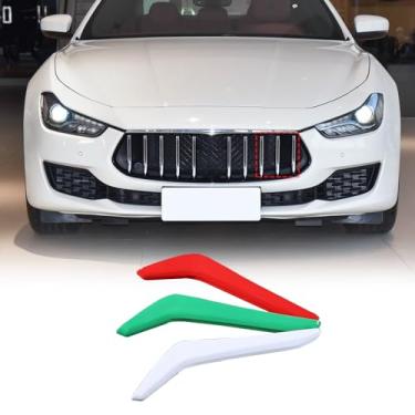 Imagem de LLKUANG Acabamento Da Grade Frontal Compatível Com Maserati Ghibli Quattroporte 2022, 2023 E 2024+, Faixas Decorativas Coloridas Para Carro, Acessórios Externos