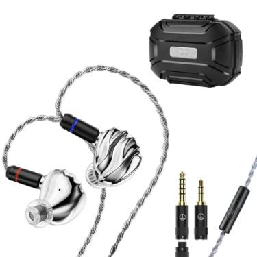 Imagem de Sabaj TRN Shell Fones de ouvido com fio 3DD+1Planar híbrido HiFi com 3 bicos intercambiáveis, cabo destacável de 2 pinos (com microfone)