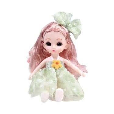 Imagem de Boneca De Bebê Com Articulação Móvel De 17cm, Vestido De Menina, Maqui