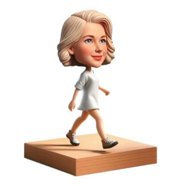 Imagem de Pose de caminhada personalizada Lady Bobblehead feita à mão a partir de sua foto, lindo presente para amante de estilo de vida, amiga, irmã, vibração dinâmica, suporte charmoso, decoração de mesa que