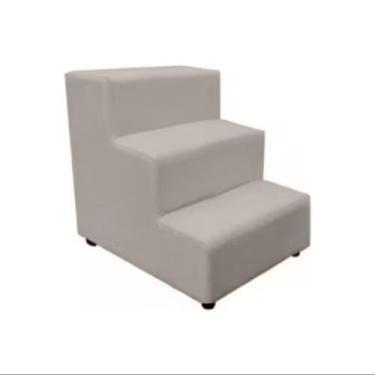 Imagem de Escada Colorida Estofada para Pets com 3 degraus - Sami Comfort, Cinza