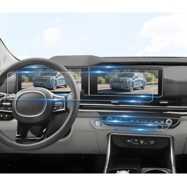 Imagem de BIBIBO 6 peças para 2025 Kia Carnival protetor de tela 2025 Kia Carnival (LX/LXS/EX/SX/SX Prestige) tela sensível ao toque de 24 polegadas + tela de ar condicionado Carnaval 2025 [ultratransparente