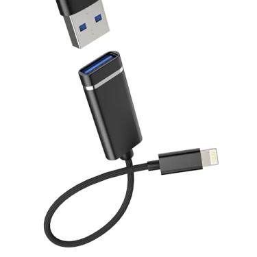 Imagem de Adaptador Lightning para USB para iPhone 14 13 Pro Max OTG 3.0 conector de cabo USB-A leitor de cartão para Apple MFi certificado para iPad Pro, câmera flash drive, conversor de cartão de memória