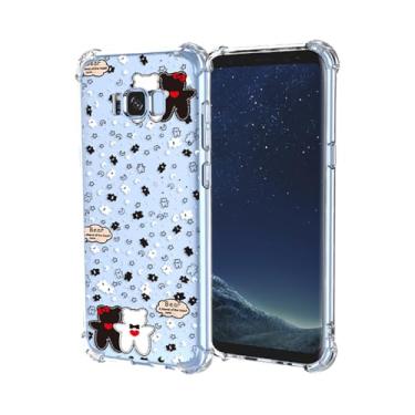 Imagem de OEURVQO Capa para Galaxy S8 Plus Samsung S8 Plus, estampa de urso fofo com desenho de animal, amortecedor à prova de choque de TPU macio, capa protetora de silicone para celular para Samsung Galaxy S8