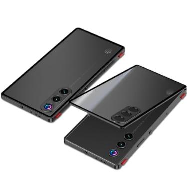 Imagem de QUIETIP Capa compatível com Red Magic 10 Air com protetor de tela, moldura de metal + capa traseira de superfície fosca de PC, preta