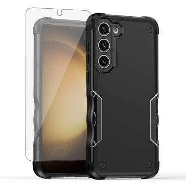 Imagem de Asuwish Capa de celular para Samsung Galaxy S23 5G com película protetora de tela de vidro temperado, híbrida, fina, resistente, à prova de choque, rígida, protetora, resistente, S, 23, GS23, G5