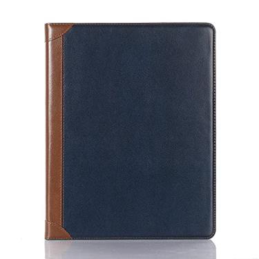 Imagem de Capa para iPad Pro-6/5/4/3 (28.9 cm), iPad Air-6th (11'') Air-5th Air-4th (10,9 pol.), capa inteligente DMaos Vintage Book de couro sintético com suporte fólio, hibernar/despertar automático - azul