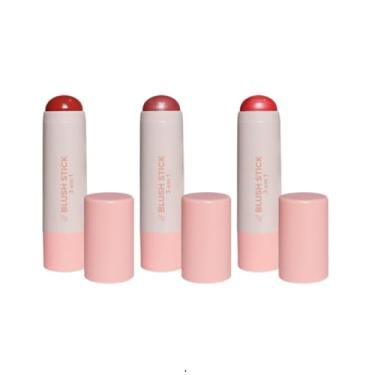 Imagem de Blush Stick Multiuso 3 em 1, 7g, Cremoso, Alta Pigmentação, Maquiagem (04, Padrão)