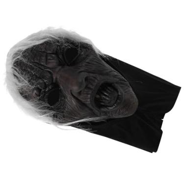 Imagem de Toyvian **Máscara Realista de Bruxa para Adultos, Acessório Assustador para Festa de Halloween, Máscara de Látex Preta para de Feiticeiro, Peça para Cosplay e Baile de Máscaras, 35 x 18,5