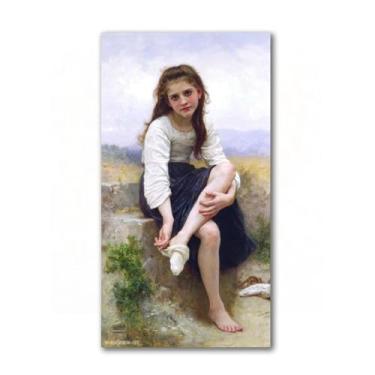 Imagem de LXURY Bouguereau. Antes do banho. Reprodução de pinturas famosas. Arte de parede em tela. Pôsteres e impressões. Imagem para decoração de casa 30 x 54 cm sem moldura