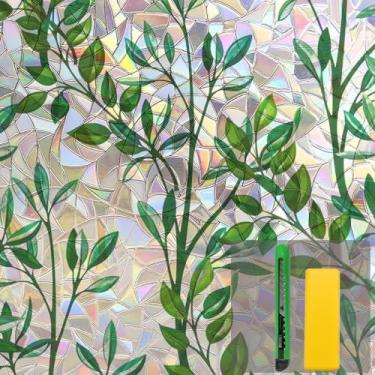 Imagem de Niviy Película de privacidade para janela de vitral com ferramentas de instalação, decalques decorativos de janelas arco-íris não adesivos, reutilizáveis para casa, banheiro, porta de vidro (arco-íris