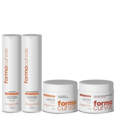 Imagem de Kit Shampoo, Condicionador, Máscara e Gelatina Formas e Curvas | Acquaflora