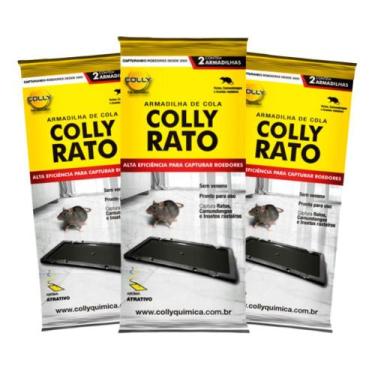 Imagem de 3 Pacotes Armadilha Adesiva Colly  Placa Super Colante para Rato Roedo