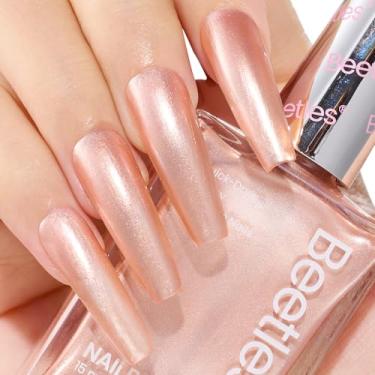 Imagem de Esmalte Beetles Pearl, esmalte de 15 ml, cor champanhe pérola, secagem rápida e longa duração, efeito artístico brilhante para salão de beleza DIY