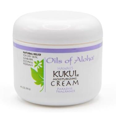 Imagem de Creme hidratante havaiano Kukui com fragrância Paradise da Oils of Aloha - 113 g.