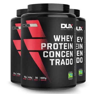 Imagem de Kit 3 Whey Protein Concentrado Dux Coco 900G