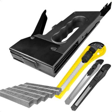 Imagem de Grampeador Manual Tapeceiro Inclui 3 Estiletes e Kit Grampo 6mm - Star