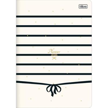 Imagem de Tilibra - Planner Grampeado 17,8 x 25,4 cm West Village 90 G 2026 - Fundo Branco e Linhas Pretas